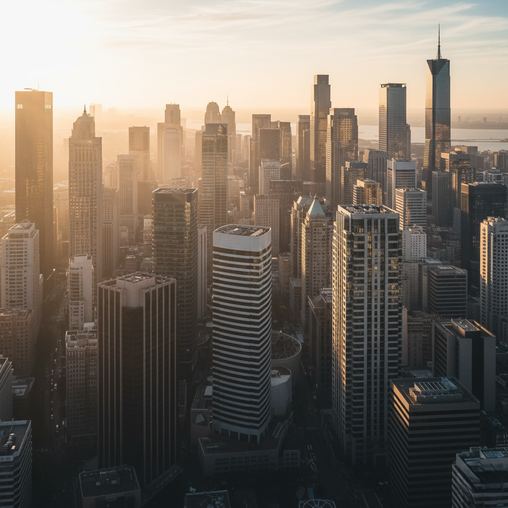 A cityscape with a lot of buildings